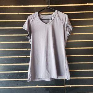 AVIVA Gray V-Neck Women's Top Size L